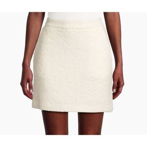 NWT Toccin Addison Cream Wool & Cotton Blend Mini Skirt Size 4 With Pockets!